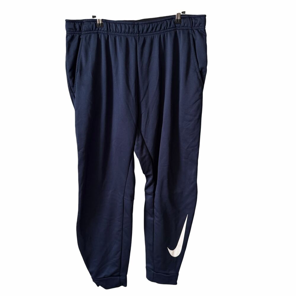 Nike Mens Size 2XL Joggers Therma-Fit Tapered Training Sweatpants Dark Blue